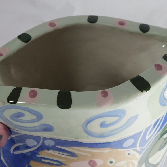 Studio Pottery VASE - Colorful Arts and Crafts Vase signed \
